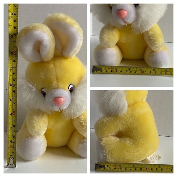 Vintage Walmart Bunny RabbitStuffed Animal Yellow Easter Plush Decoration STIFF - Picture 15 of 15
